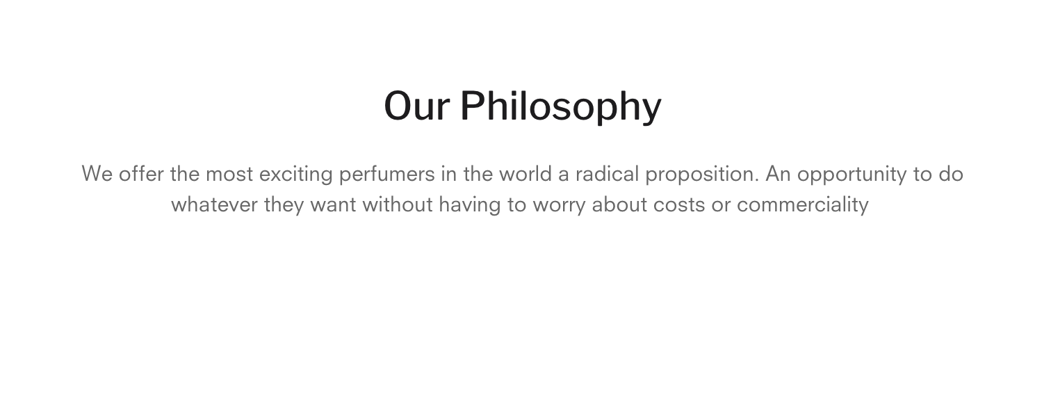 Rich text section describing brand philosophy