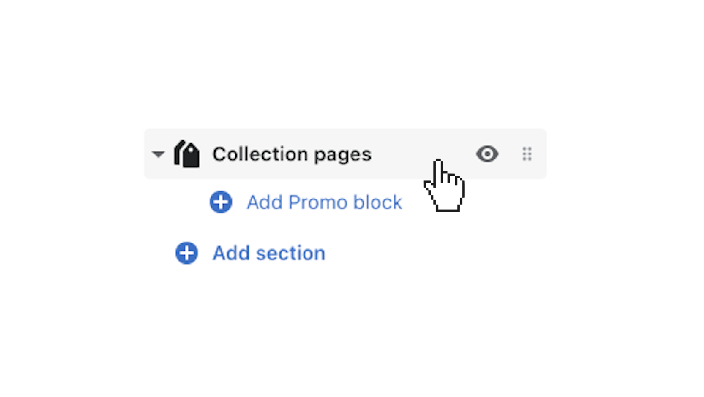 Click Collection pages section in sidebar