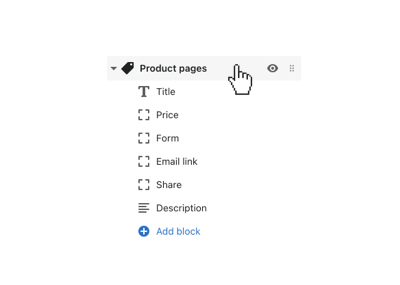 Click Product pages to open general settings