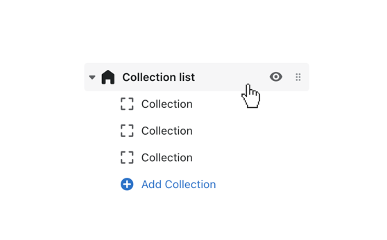 Click the collection list section to customize general settings