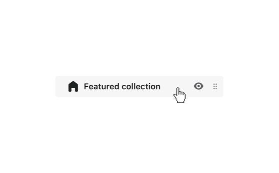 Click the featured collection section to customize its settings