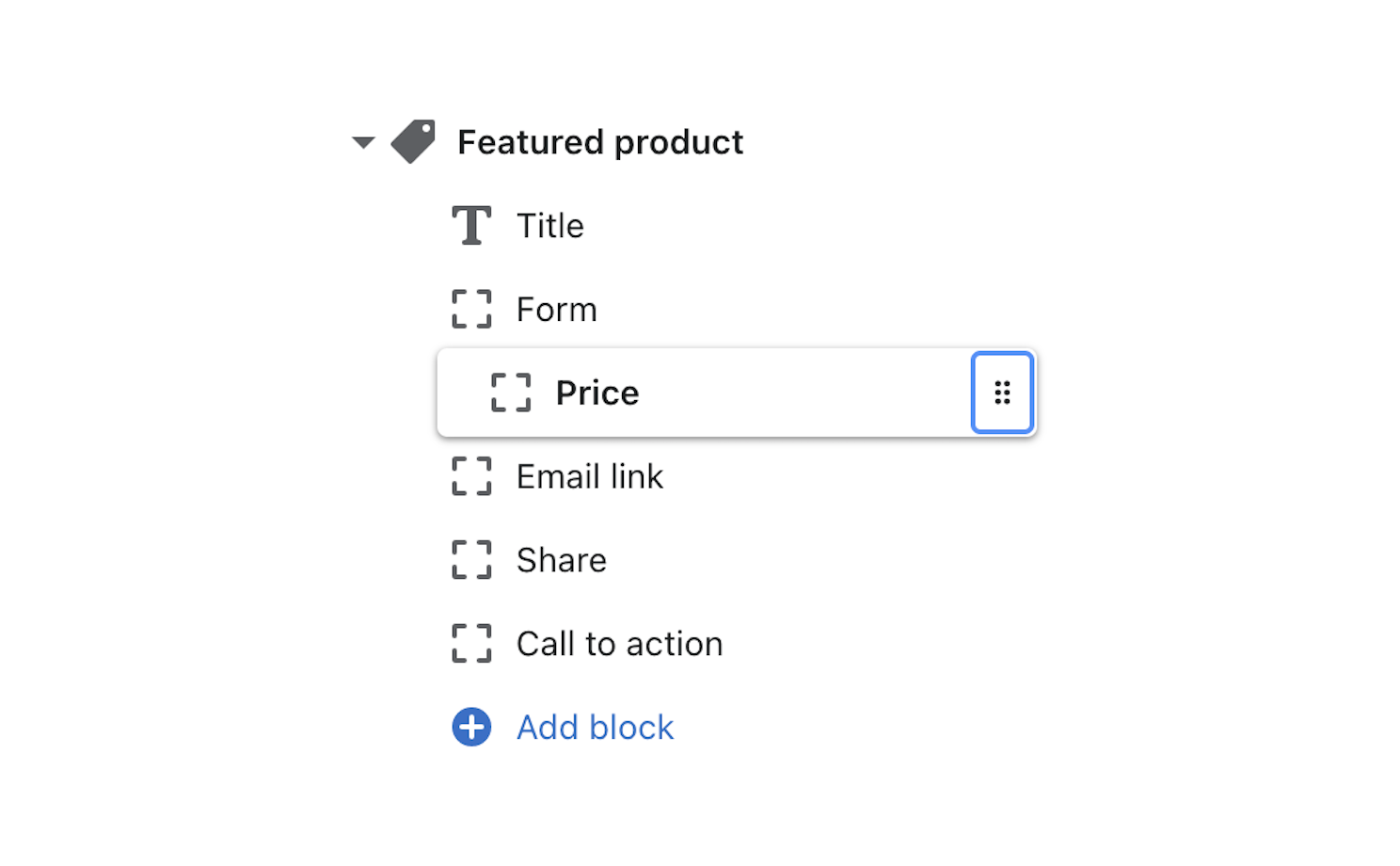 Use blocks to rearrange the featured product section